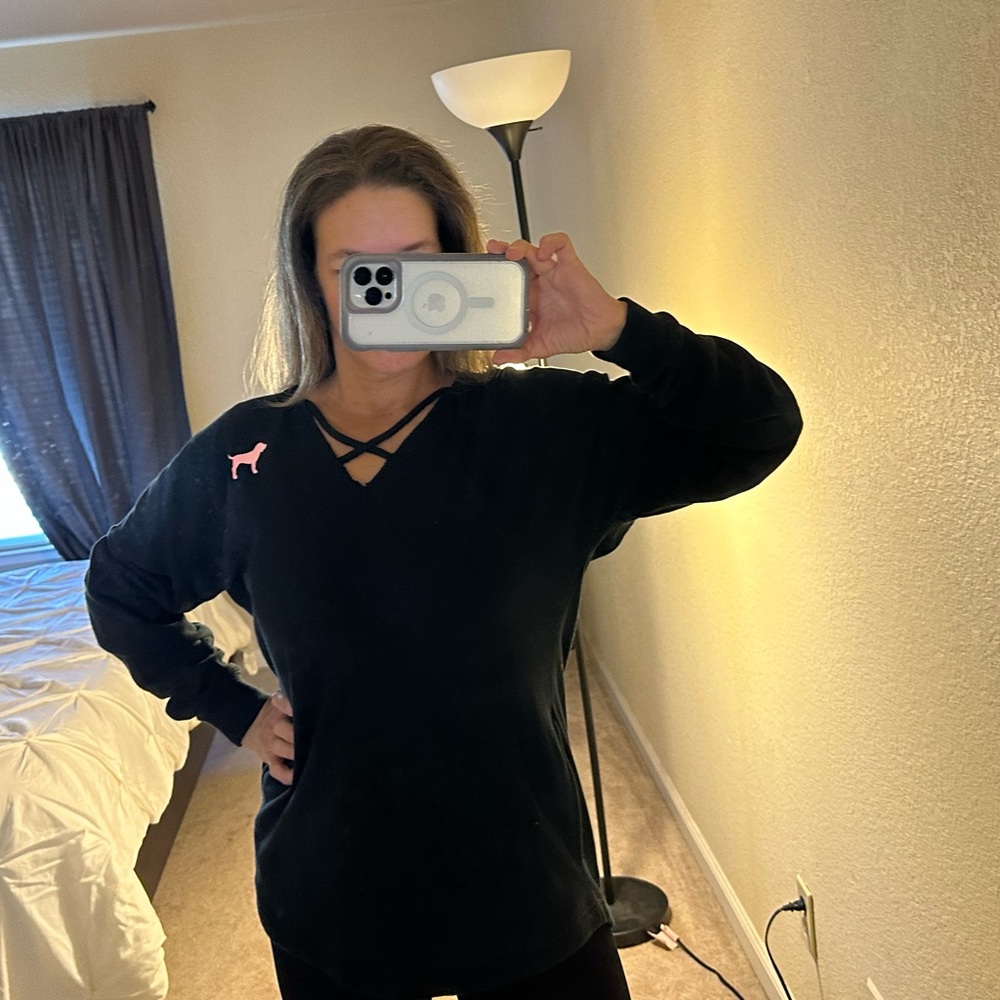 #4 PINK/Victoria Secret hooded top Color:Black /Size:Small